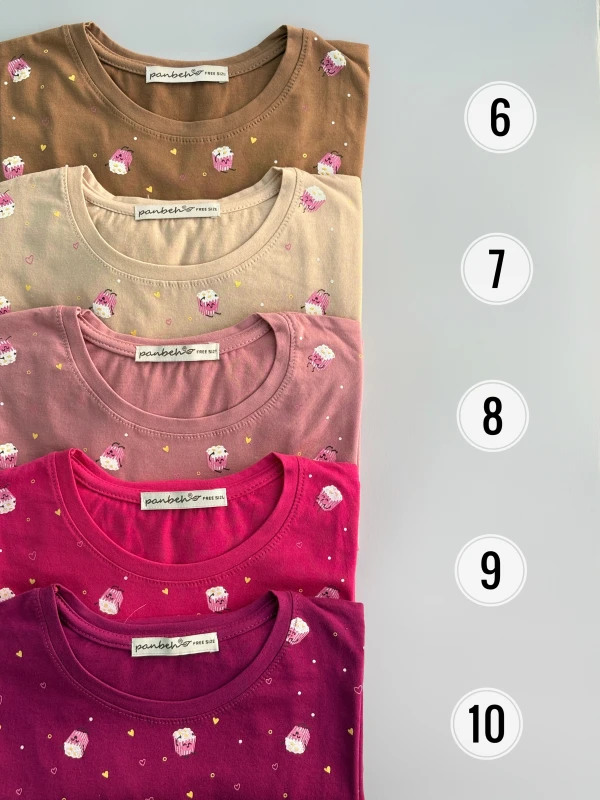 تیشرت نخ پنبه تمام چاپ پاپ کورن 1280