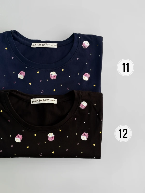 تیشرت نخ پنبه تمام چاپ پاپ کورن 1280