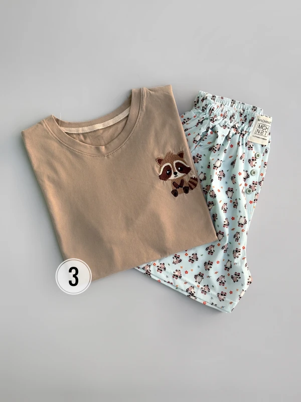 ست تیشرت شورتک طرح میکس 1281