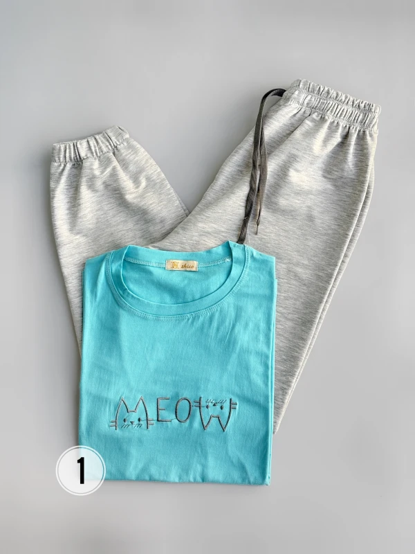 ست تیشرت شلوار گلدوزی 1288