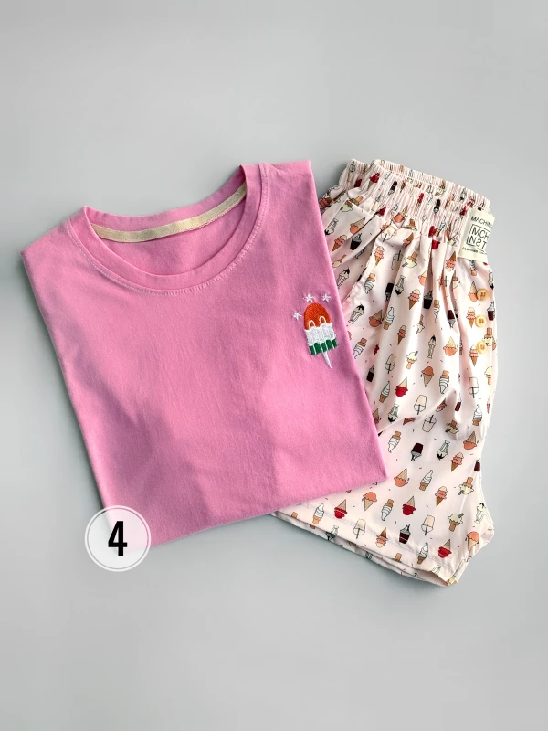 ست تیشرت شورتک طرح میکس 1291