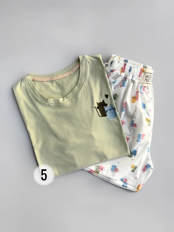 ست تیشرت شورتک طرح میکس 1291