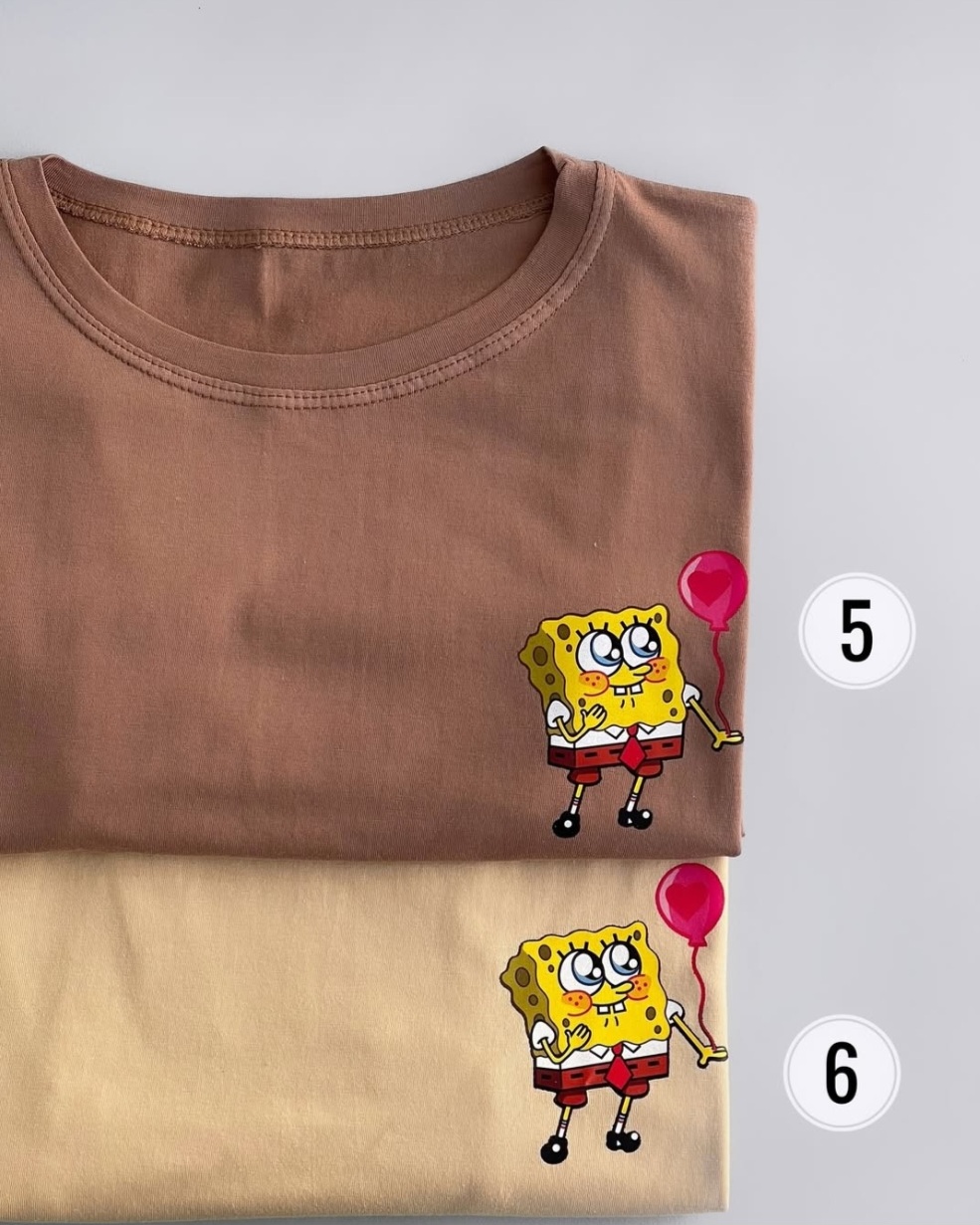 تیشرت نخ پنبه باب اسفنجی بادکنک