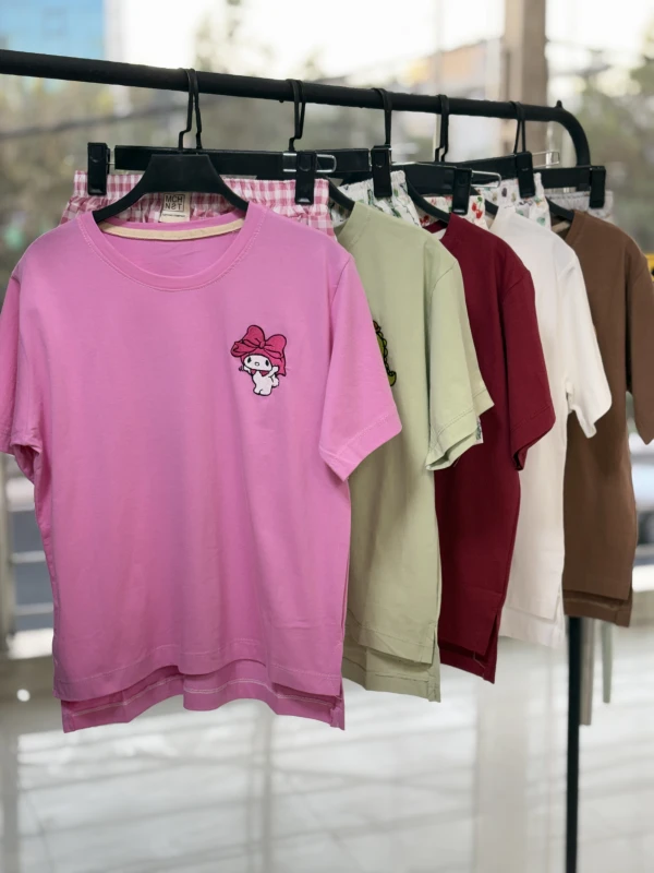 ست تیشرت شورتک طرح میکس 1300