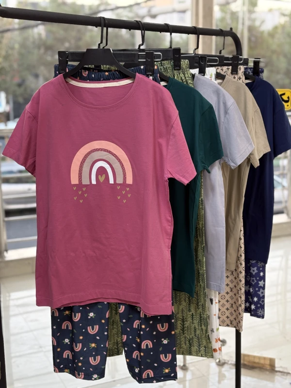 ست تیشرت شلوار طرح میکس 1304