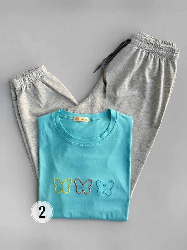 ست تیشرت شلوار گلدوزی 1307