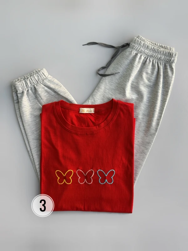 ست تیشرت شلوار گلدوزی 1307