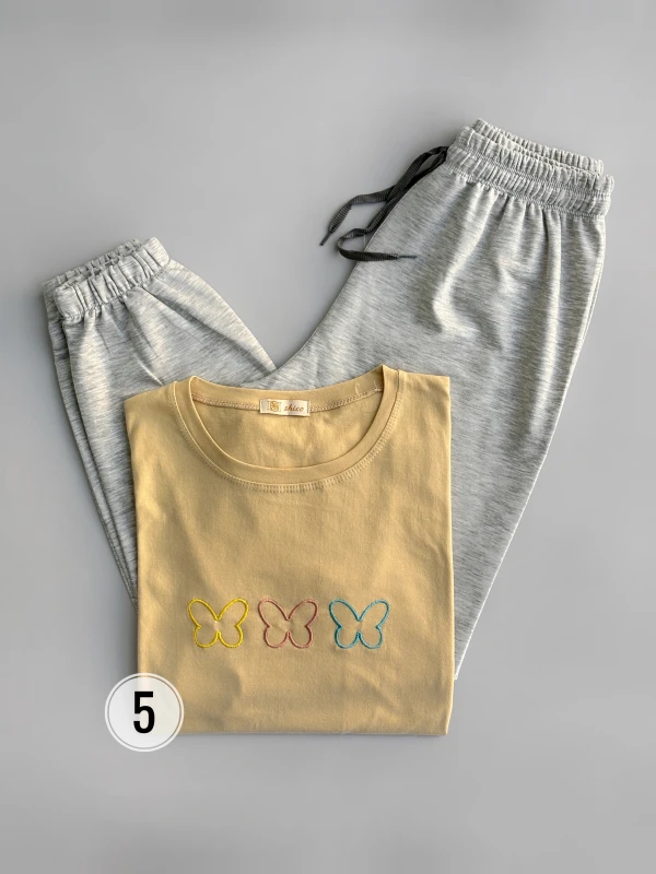 ست تیشرت شلوار گلدوزی 1307