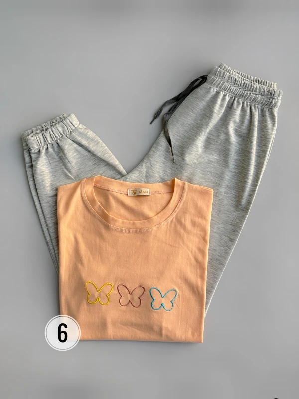 ست تیشرت شلوار گلدوزی 1307