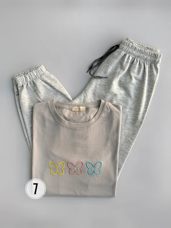 ست تیشرت شلوار گلدوزی 1307