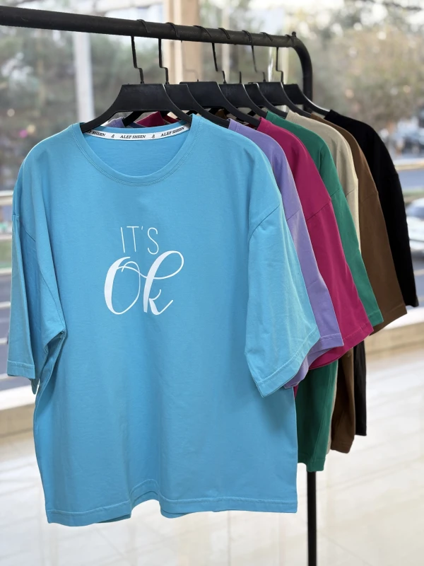 تیشرت نخ پنبه باکسی Ok1360