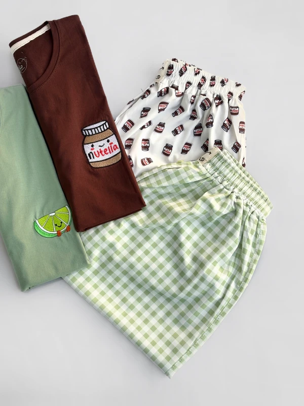 ست تیشرت شلوار طرح میکس 1365