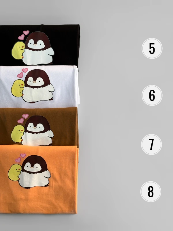 تیشرت باکسی نخ پنبه پنگوئن 1376