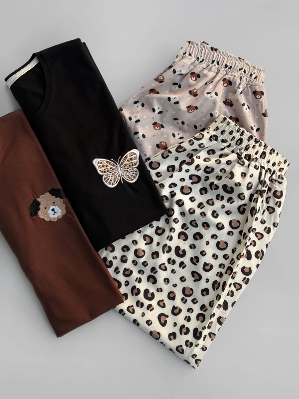 ست تیشرت شلوار طرح میکس 1383