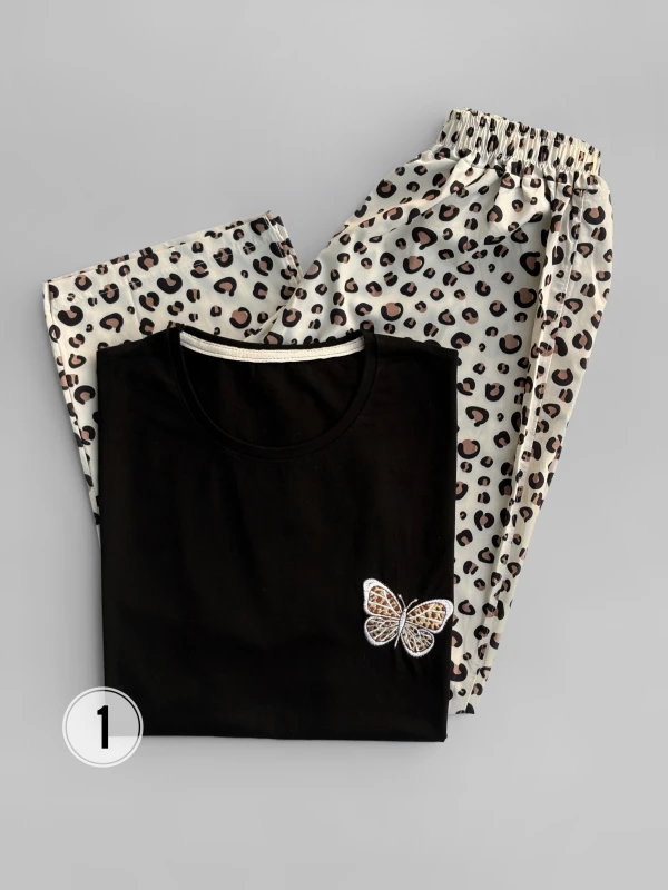 ست تیشرت شلوار طرح میکس 1383