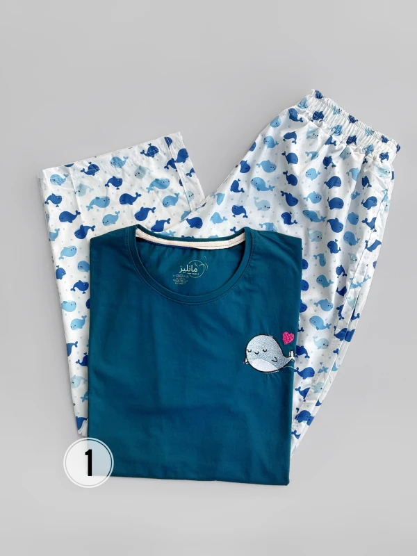 ست تیشرت شلوار طرح میکس 1390