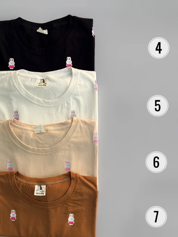 تیشرت نخ پنبه خرگوش تمام چاپ 1398