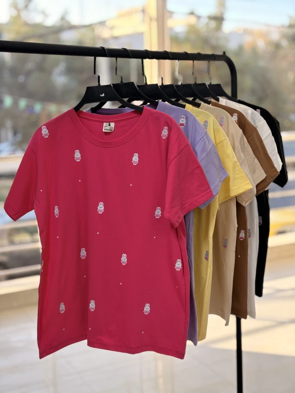 تیشرت نخ پنبه خرگوش تمام چاپ 1398