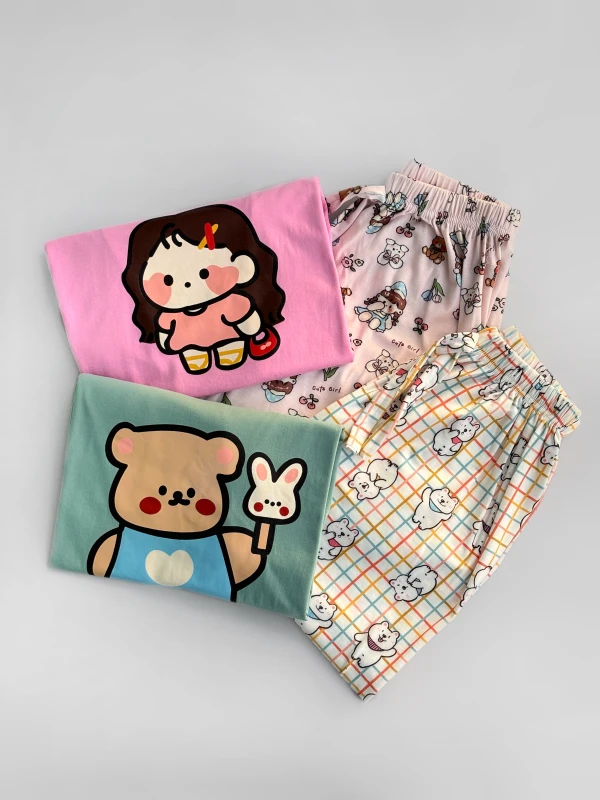 ست بلوز شلوار طرح میکس 1412