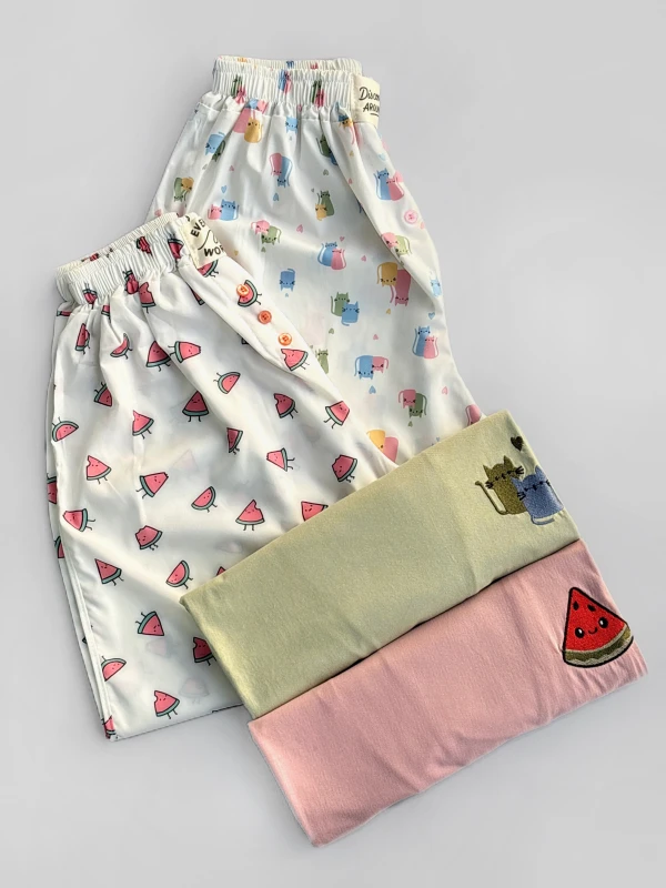 ست تیشرت شلوار طرح میکس 1414