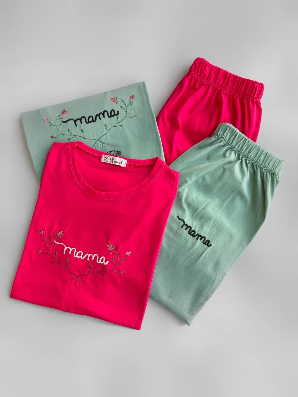 ست تیشرت شلوارک گلدوزی ماما