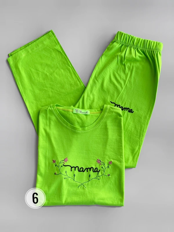 ست تیشرت شلوارک گلدوزی ماما