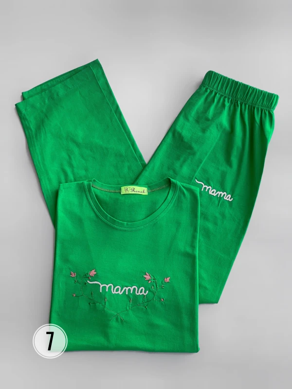 ست تیشرت شلوارک گلدوزی ماما