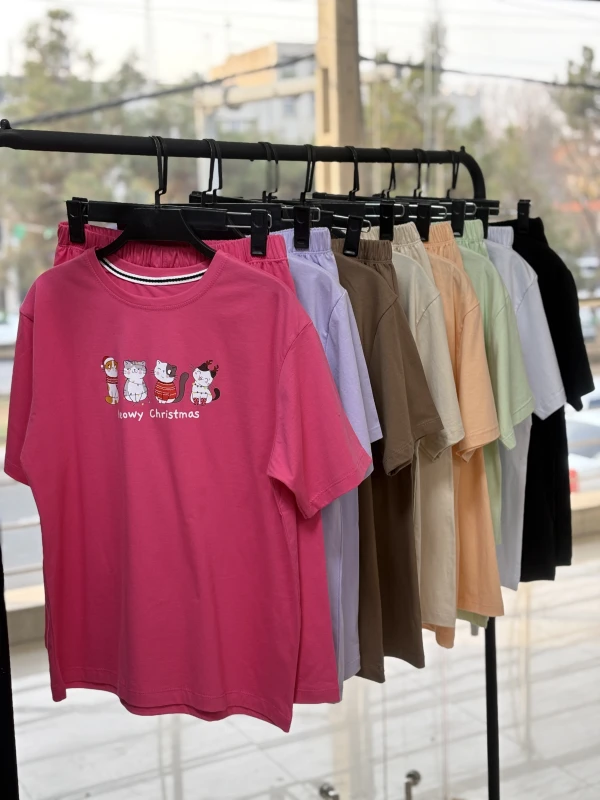 ست تیشرت شلوارک گربه 1461