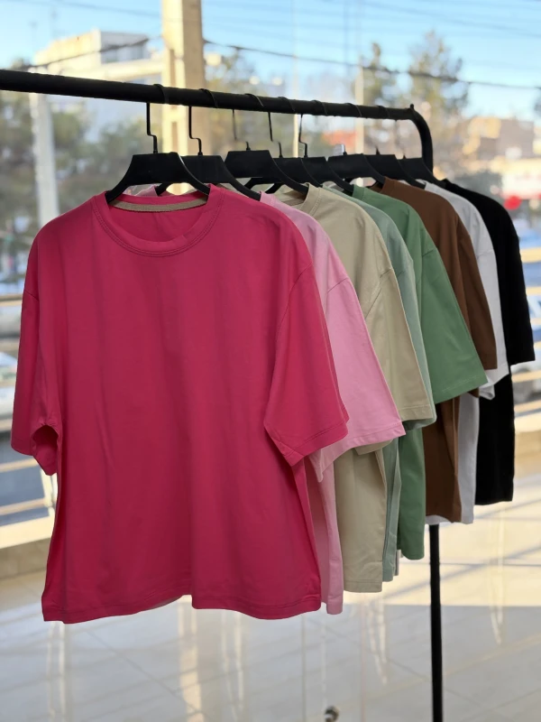 تیشرت نخ پنبه باکسی بیسیک 1471
