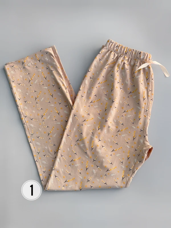 شلوار  نخ پنبه طرح میکس