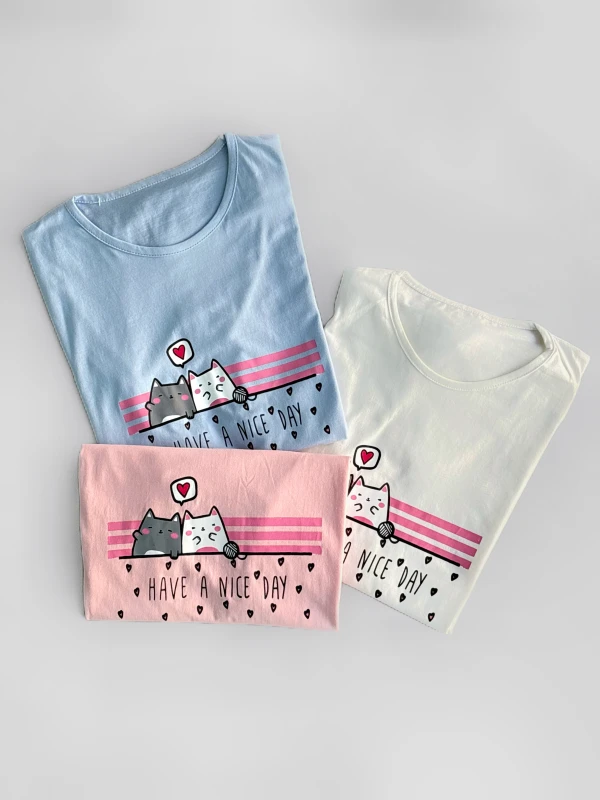 تیشرت نخ پنبه گربه 1557