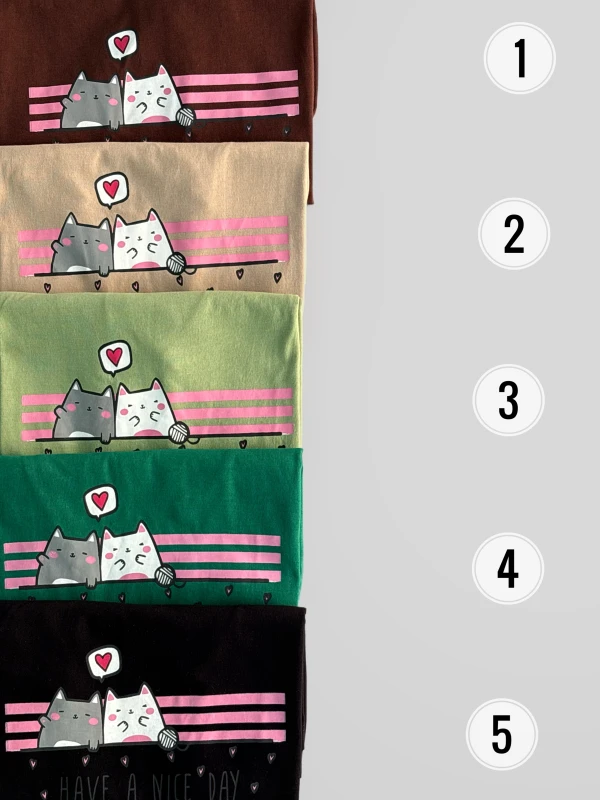 تیشرت نخ پنبه گربه 1557
