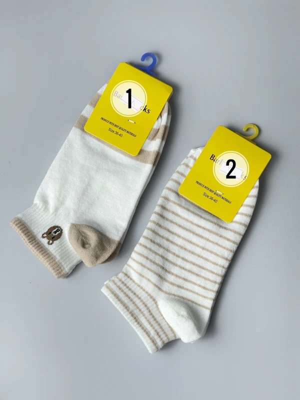 جوراب تدی میکس کرمی