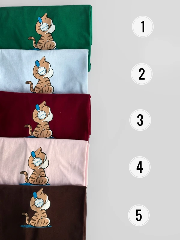 تیشرت نخ پنبه گربه 1600