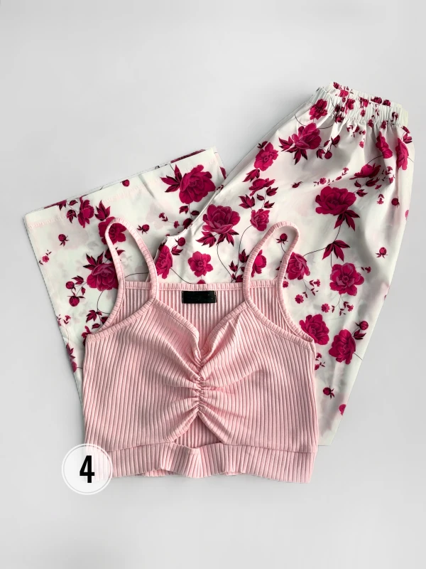 ست تاپ شلوار گل گلی 1628