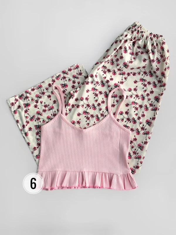 ست تاپ شلوار گل گلی 1628
