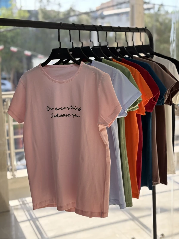 تیشرت نخ پنبه تکست دار 1632
