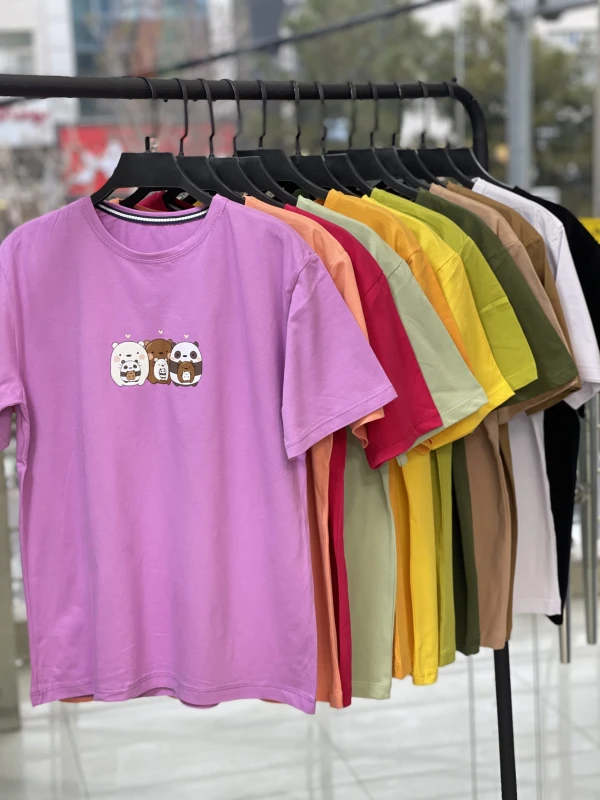 تیشرت قواره نرمال کله فندقی گرد